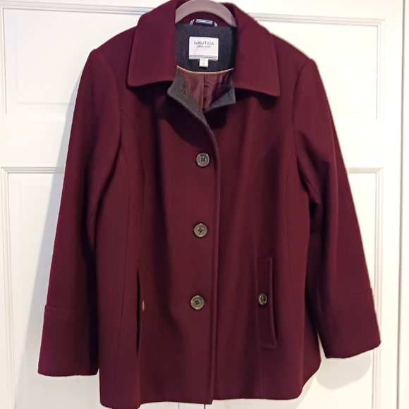 Nautica Jackets & Blazers - Nautica purple wool/poly blend coat